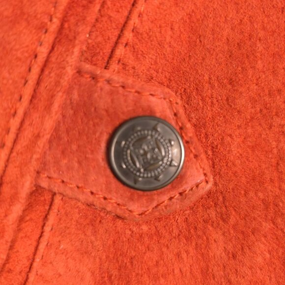 Ruff Hewn women's 100% Genuine Suede Leather Jacket Rust Orange size Small - Picture 4 of 8
